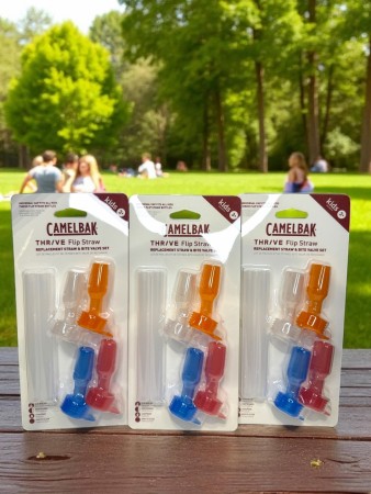 Camelbak Thrive Flip Straw Kids – Bite Valve & Sugerør 3-pakning (12 ventiler + 6 sugerør)