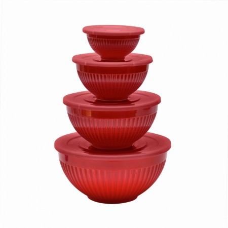 Modern House bAYk Bollesett – 4 deler med lokk, BPA-fri melamin (0,3 / 0,7 / 1,3 / 2,2 l)
